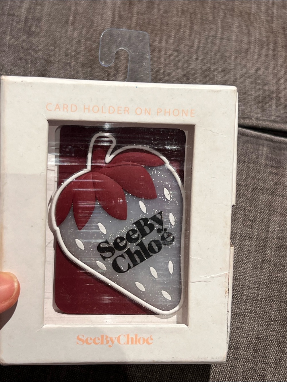 See by Chloe phone card holder Red Strawberry Card Holder Phone Grip